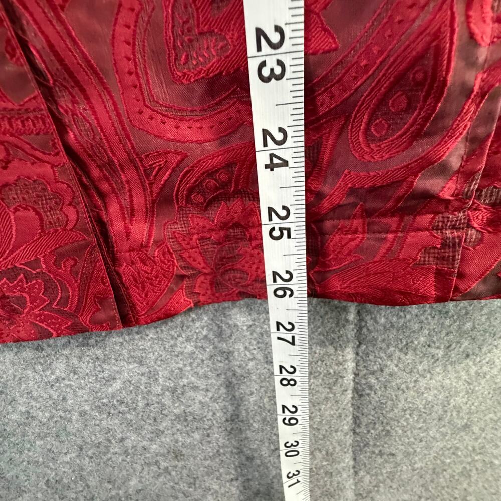 Chicos Textured Jacket Womens XL 3 Red Floral Paisley Button Up Romantic Holiday - Picture 8 of 14